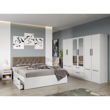 Set mobila dormitor 4 piese Alb Levi C16
