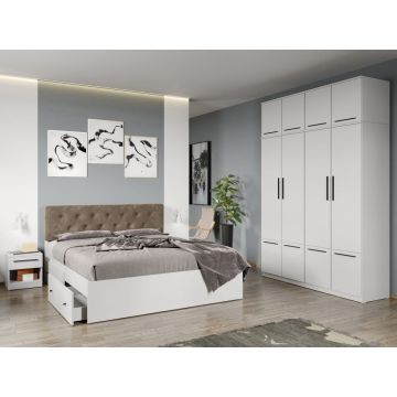 Set mobila dormitor 4 piese Alb Levi C22