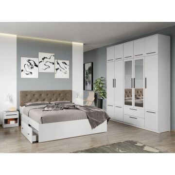 Set mobila dormitor 4 piese Alb Levi C28