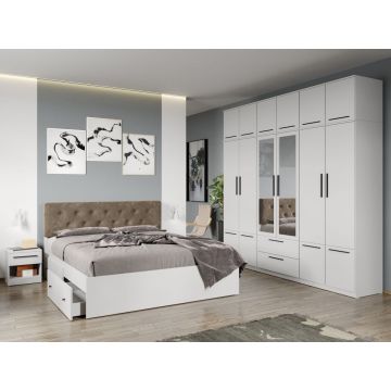 Set mobila dormitor 4 piese Alb Levi C32