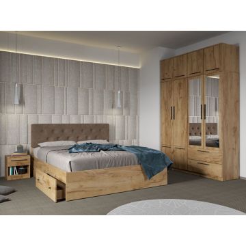 Set mobila dormitor 4 piese Stejar Levi C24