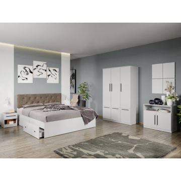 Set mobila dormitor complet Alb Levi C01