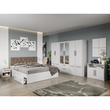 Set mobila dormitor complet Alb Levi C15