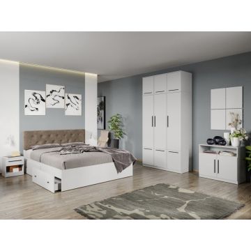 Set mobila dormitor complet Alb Levi C17