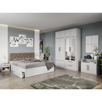 Set mobila dormitor complet Alb Levi C23