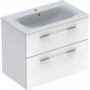 Set Mobilier + Lavoar 80 cm Alb Lucios Selnova SQ - Geberit