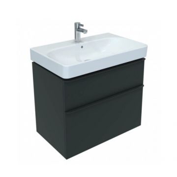 Set mobilier suspendat Geberit Smyle cu lavoar 90 cm, negru mat - Dimensiune 90 cm