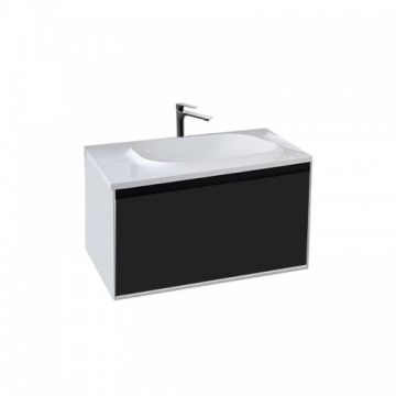 Set Mobilier Suspendat + Lavoar 100 cm Pandora Black Stone - KolpaSan