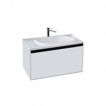 Set Mobilier Suspendat + Lavoar 75 cm Pandora Alb - KolpaSan