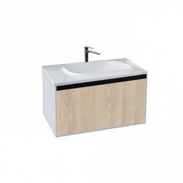 Set Mobilier Suspendat + Lavoar 75 cm Pandora Lemn Natur - KolpaSan