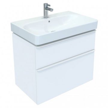 Set Mobilier Suspendat Smyle Cu Lavoar 75 cm, alb - Geberit - Dimensiune 75 cm