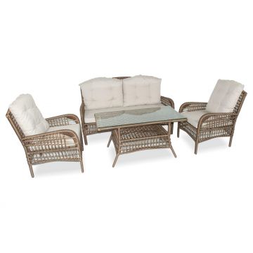 Set De Lounge De Grădină Lady Sofa, Crem, 160X86X70 Cm