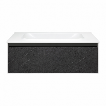 Set dulap baie cu lavoar inclus Kolpasan Pandora, 110 cm, alb negru