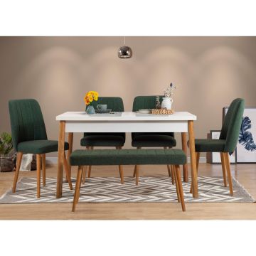 Set Masa Bucatarie și scaune (6 bucăți) Costa 1070, Stejar, 120x75x75 cm