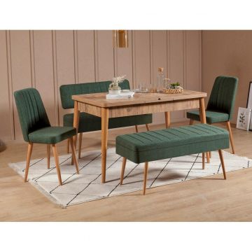 Set masă și scaune extensibile (5 bucăți) Vina 0701 - 4 -nAnthracite,nAtlantic Extendable Dining Table & Chairs Set  15, Stejar, 77x75x120 cm