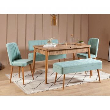 Set masă și scaune extensibile (5 bucăți) Vina 0701 - 4 -nAnthracite,nAtlantic Extendable Dining Table & Chairs Set  2, Stejar, 77x75x120 cm