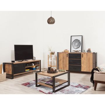 Set Mobila Sufragerie Takim 13, Stejar, 3 piese Set Mobila Sufragerie Takim 13, Stejar, 3 piese