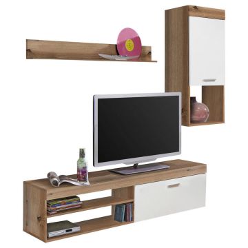 ANSAMBLU MOBILIER CAMERA DE Z in alb, culoare lemn stejar