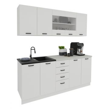 Bucatarie Riga, Alb, L 200 cm