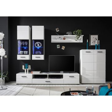 Set Mobilă Living, alb, 285/190/40 cm