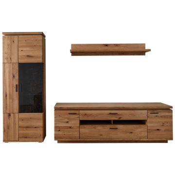 SET MOBILĂ LIVING, culoare lemn stejar, 300/204/50 cm
