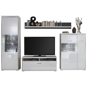 SET MOBILA LIVING in gri, argintiu, alb