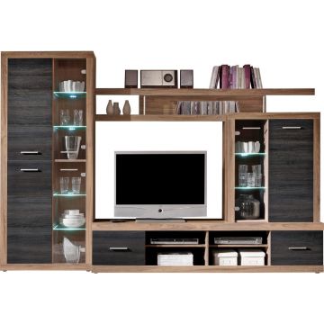 Set Mobila Living, nucă, 285/195/40 cm