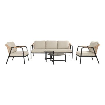 Set mobilier de grădină bej din aluminiu pentru 5 persoane Nice – Hartman
