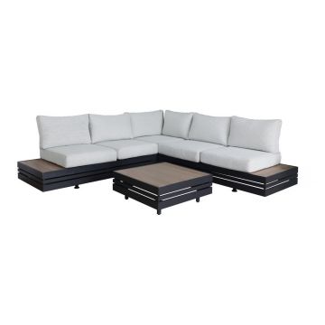 Set mobilier de grădină gri din aluminiu pentru 5 persoane New York – Rojaplast