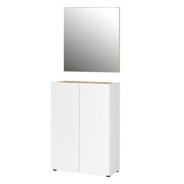 Set pentru hol alb cu aspect de lemn de stejar 74x200x33 cm Alviano – Germania