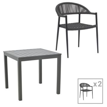 Set masa si scaune 3 buc de gradina Freiburg-Kliton Pako World Antracit 80x80x74 cm Set masa si scaune 3 buc de gradina Freiburg-Kliton Pako World Antracit 80x80x74 cm