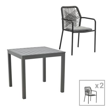 Set masa si scaune 3 buc de gradina Kliton-Kherson Pako World Antracit 80x80x74 cm Set masa si scaune 3 buc de gradina Kliton-Kherson Pako World Antracit 80x80x74 cm