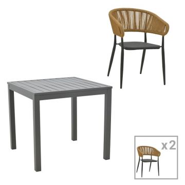 Set masa si scaune 3 buc de gradina Kliton-Raven Pako World Antracit 80x80x74 cm Set masa si scaune 3 buc de gradina Kliton-Raven Pako World Antracit 80x80x74 cm