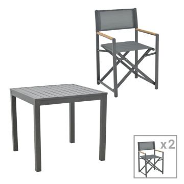 Set masa si scaune 3 buc de gradina Mabu-Kliton Pako World Antracit 80x80x74 cm Set masa si scaune 3 buc de gradina Mabu-Kliton Pako World Antracit 80x80x74 cm