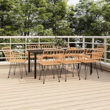 Set mobilier de grădină, 9 piese, poliratan Set mobilier de grădină, 9 piese, poliratan