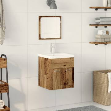 Set Mobilier Baie din 3 Piese Lemn Vechi