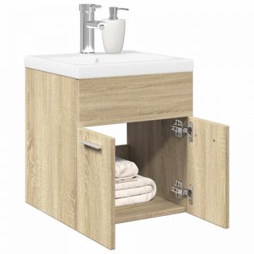 Set mobilier de baie, 2 piese, stejar sonoma, lemn prelucrat