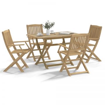 Set mobilier de grădină, 5 piese, lemn masiv de acacia