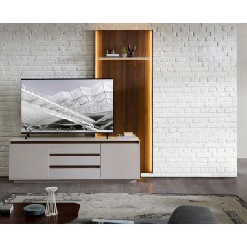 ANSAMBLU MOBILIER CAMERA DE ZI in culoare lemn de nuc, cașmir ANSAMBLU MOBILIER CAMERA DE ZI in culoare lemn de nuc, cașmir