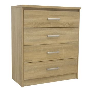 Comoda cu 4 sertare Olympus, Pako World, Stejar, 80x40x95 cm