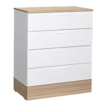 Comoda Pelita, Pako World, Stejar-Alb, 72x40x88 cm