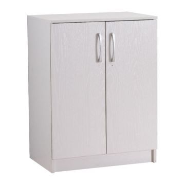 Comoda pentru pantofi Shordo melamina alb-stejar 60x40.5x80 cm