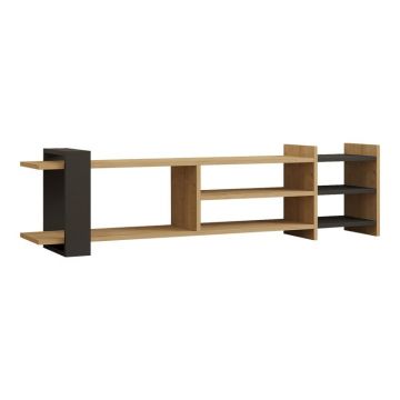 Comoda TV Rinia, Pako World, Stejar-Antracit, 153x60x40 cm