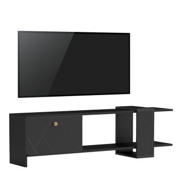 Comoda TV Standi Negru 120x25x36.8 cm