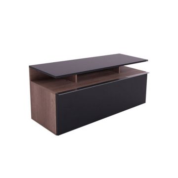 Comoda TV Temano, Pako World, Negru-Nuc, 117x40x48 cm
