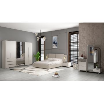 DORMITOR COMPLET ANABEL 180X200CM SALTEAUA SI SOMIERA rabatabila INCLUSE