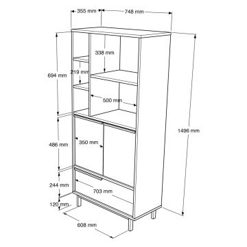 Dulap pentru bucatarie, Locelso, On9A-W, 74.8x161.6x35.5 cm, PAL, Alb Dulap pentru bucatarie, Locelso, On9A-W, 74.8x161.6x35.5 cm, PAL, Alb