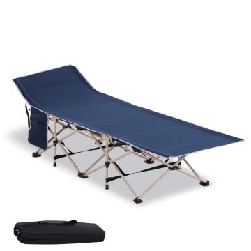 Outsunny Pat portabil, Pat de camping, pliabil, rezistent la intemperii, inclusiv geantă de transport, 190 cm x 68 cm x 52 cm, Albastru | Aosom Romania