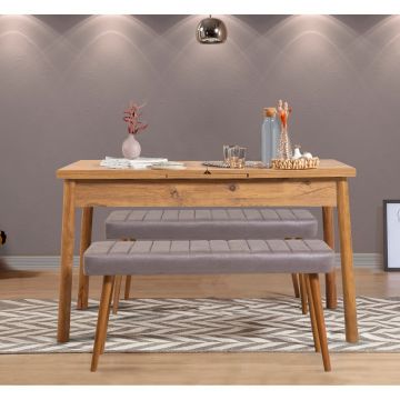 Set masa extensibila si 2 banci, Vella, Santiago 0701, PAL, Pin Atlantic / Gri
