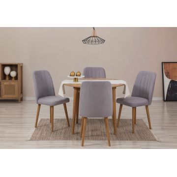 Set masa extensibila si scaune, Hanah Home, Vina 0701, Pin Atlantic / Gri